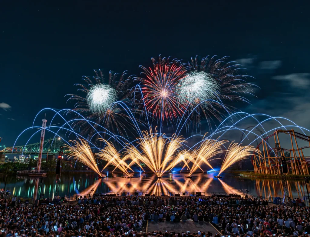 Fireworks during L’International des Feux Loto-Québec at La Ronde