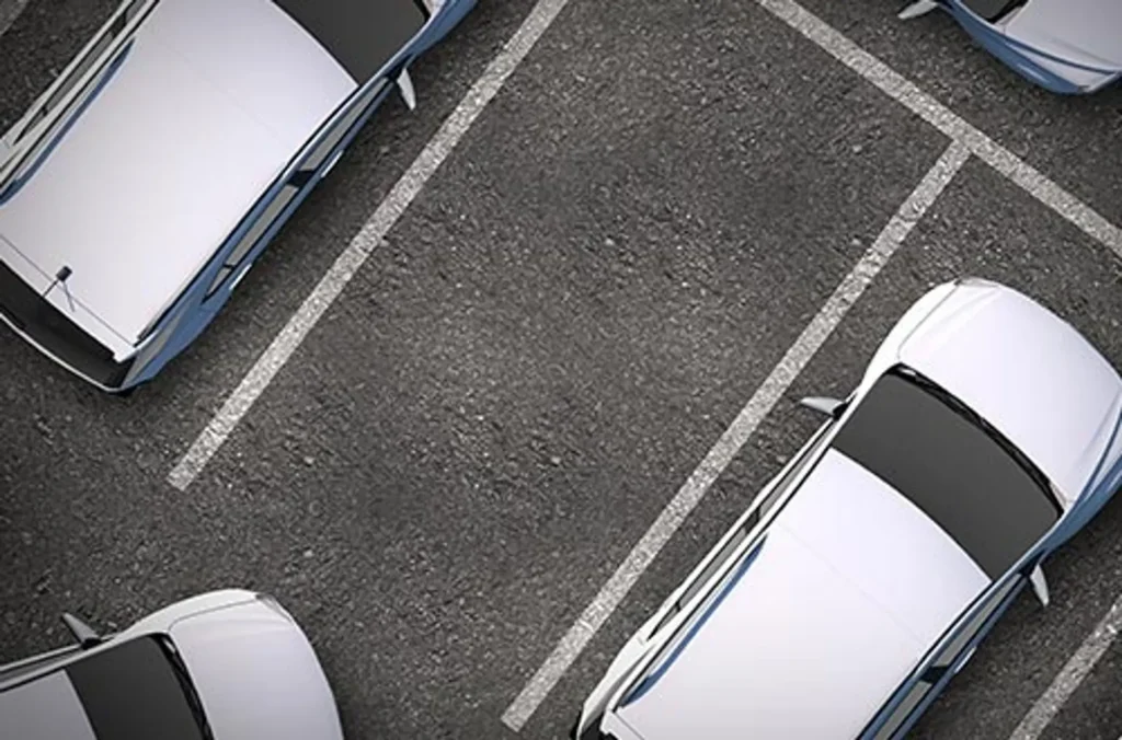 Aerial view of the La Ronde parking lot